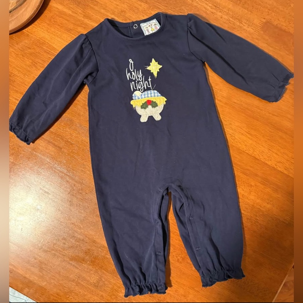 Three Sisters O Holy Night Baby Girl Romper